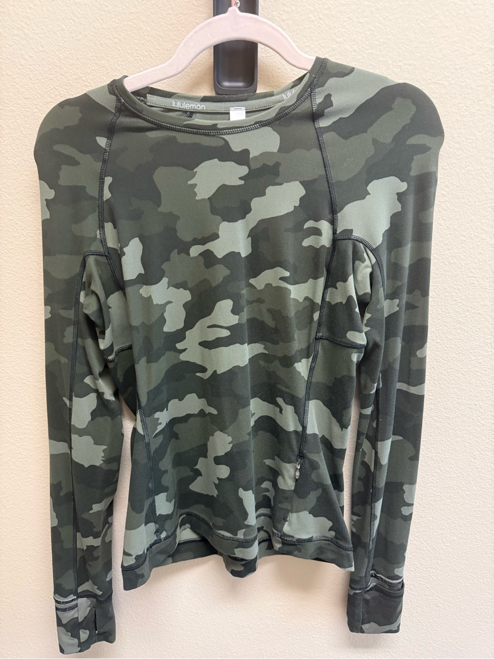 Lululemon It’s Rulu Run Long Sleeve Shirt in Heritage 365 Camo Deep Coal Multi.